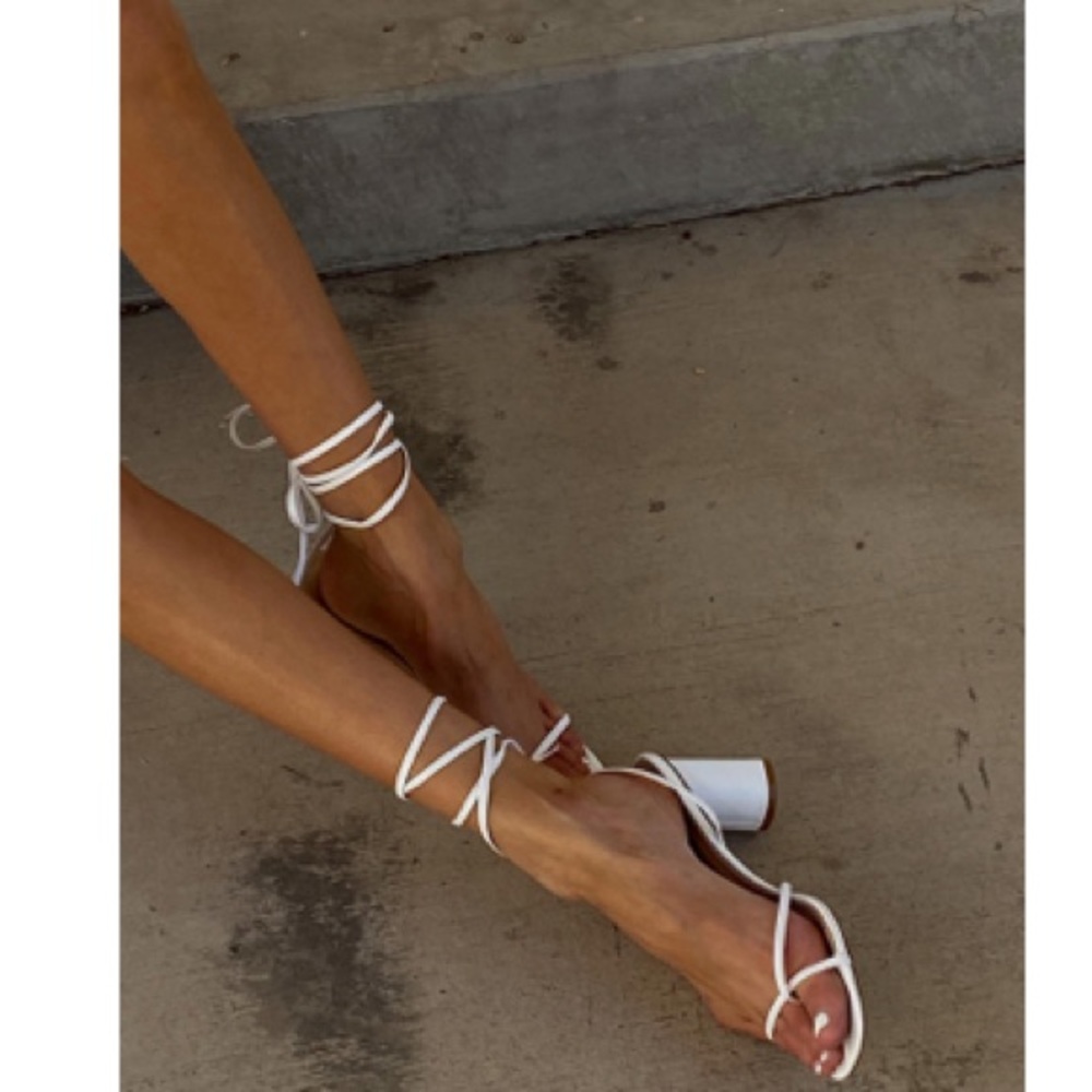 White strappy sandals